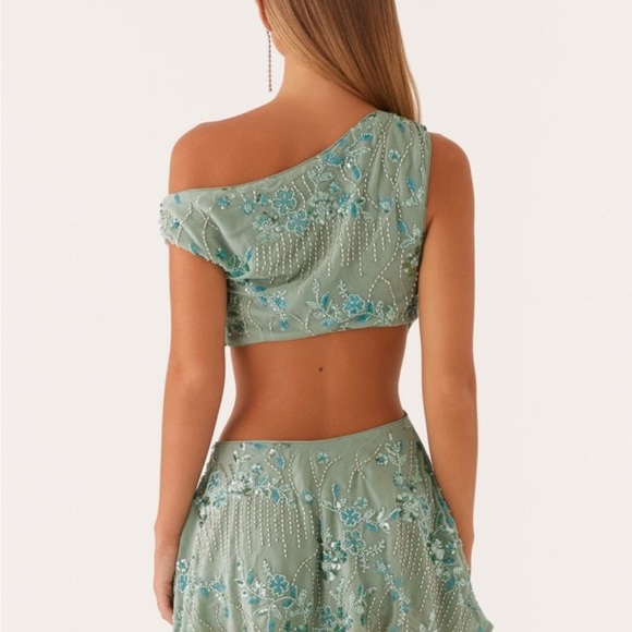 Peppermayo Elegant Green Embroidered mini dress - Picture 3 of 3